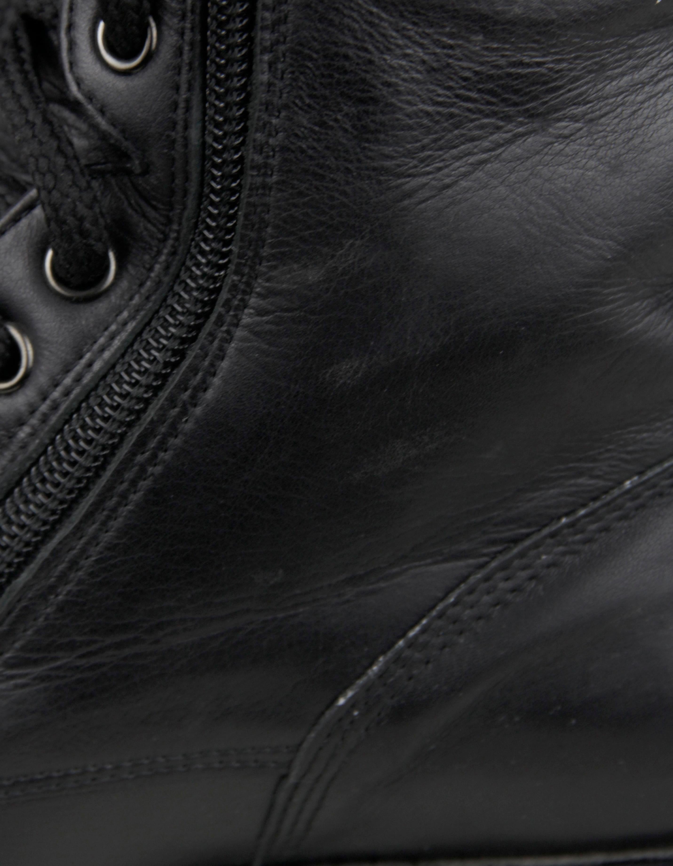 Chanel Vintage Black Leather CC Combat Boots sz 36 For Sale 2