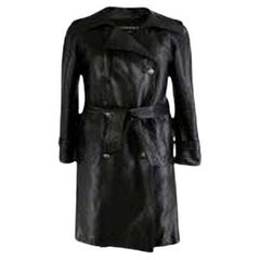 Chanel vintage black leather trench coat