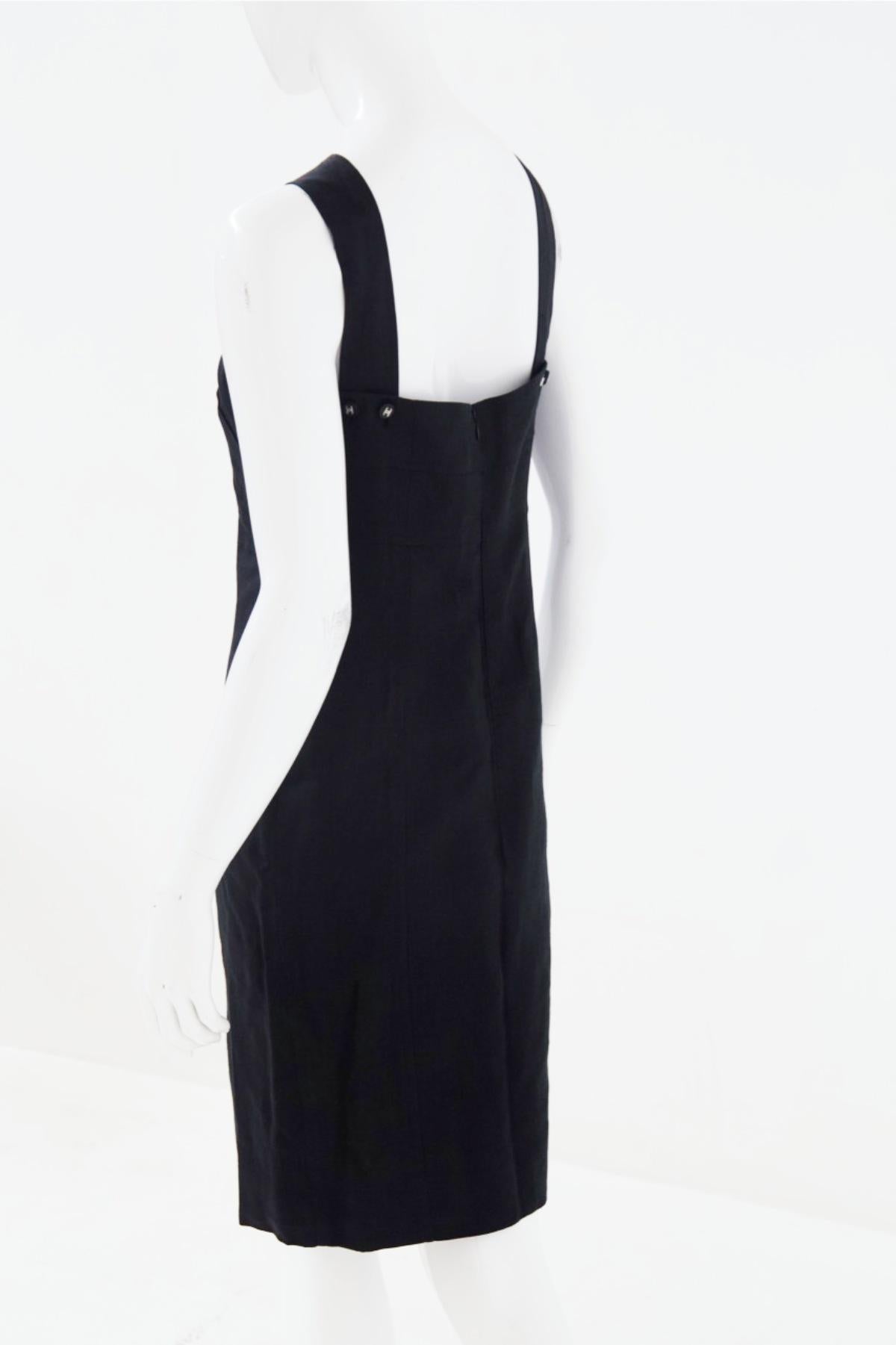 Chanel Vintage Black Linen Dress 5