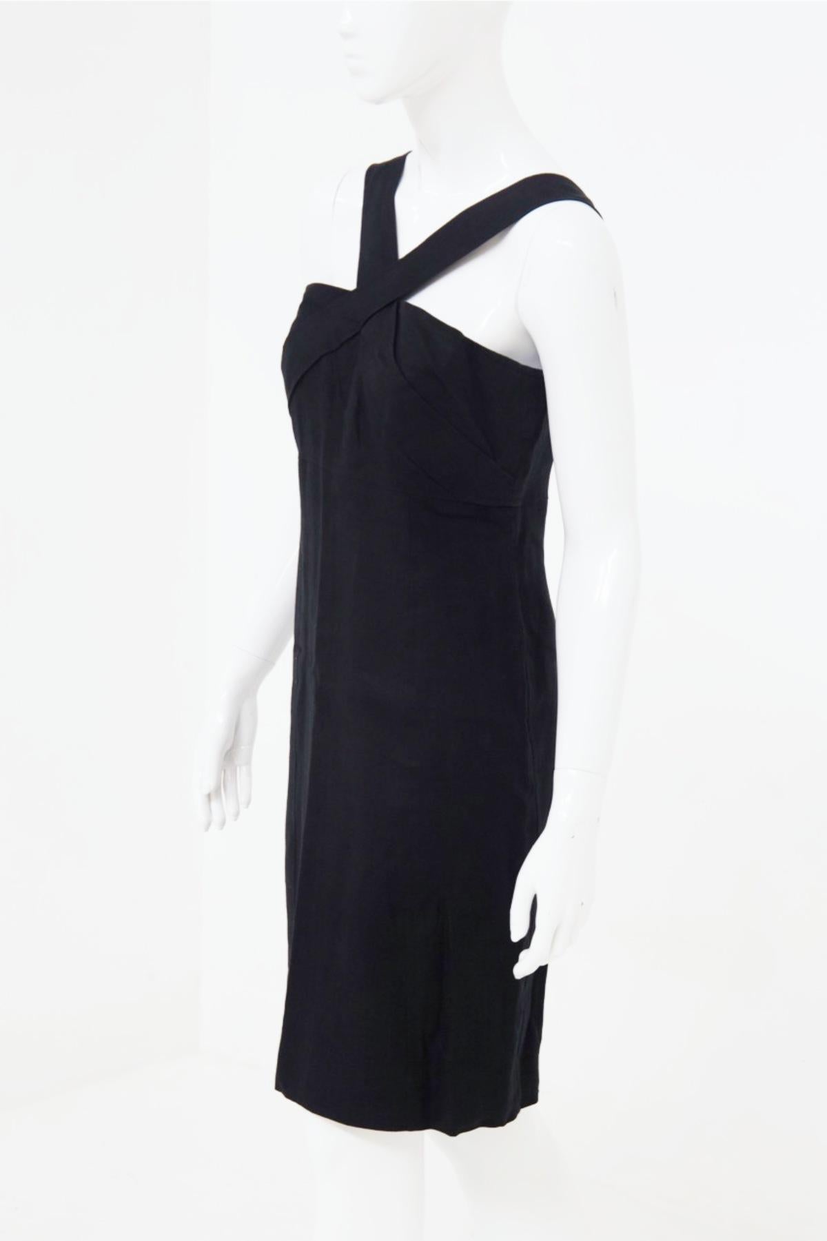 Chanel Vintage Black Linen Dress 6