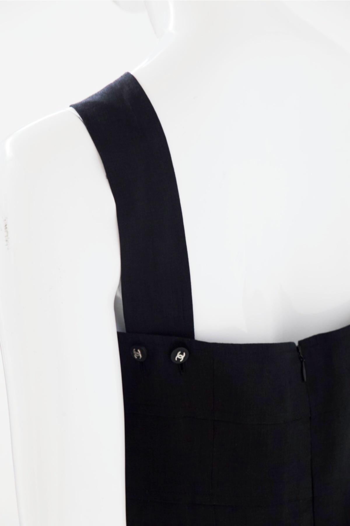 Chanel Vintage Black Linen Dress 1