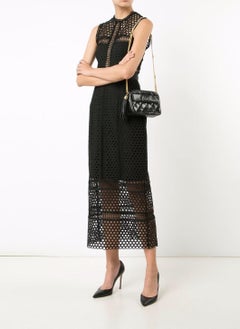 Chanel Vintage Black Lizard Exotic Leather Gold Evening Camera Shoulder Bag