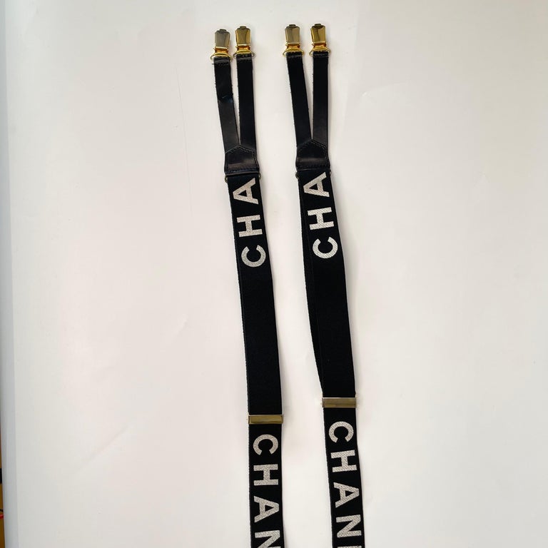 Chanel Cream Logo Suspenders
