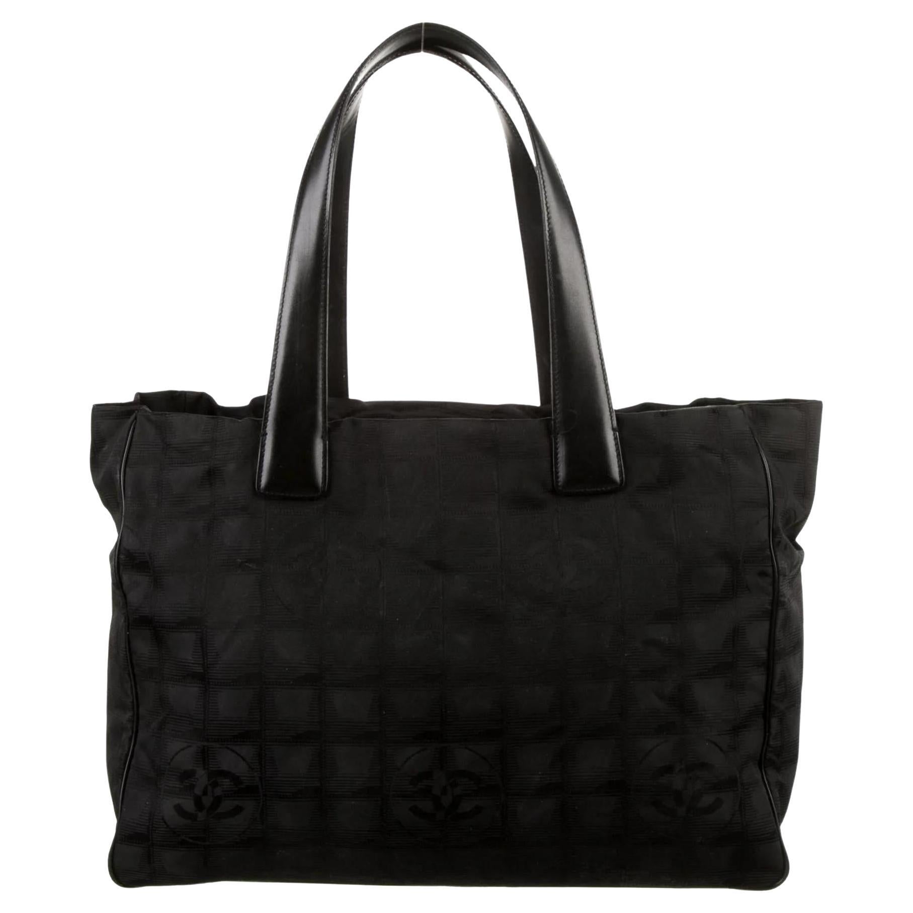 Chanel Vintage Black Nylon Travel Line Tote Bag (Circa 2005)