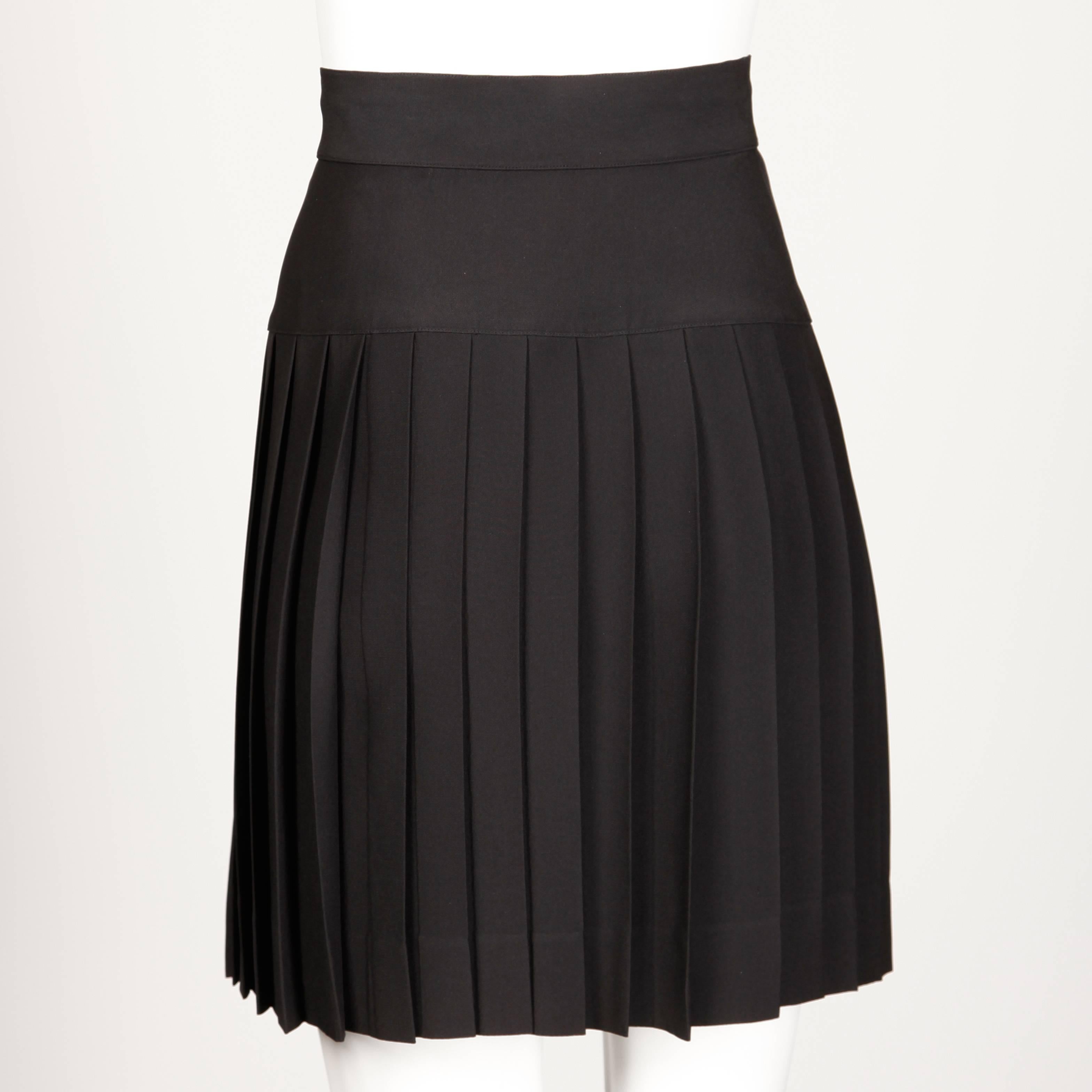 Chanel Vintage Black Pleated Skirt at 1stDibs | chanel pleated skirt ...