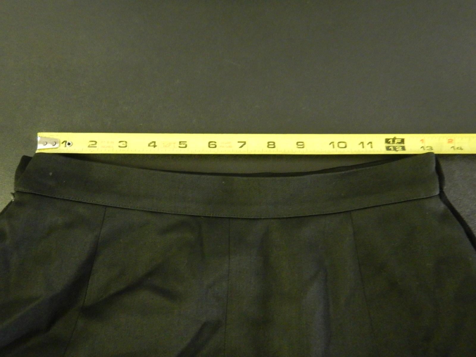 Chanel Vintage Black Pleated Skirt With Gold Tone CC Logo Buttons For Sale 5