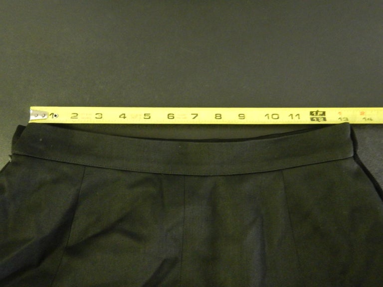 Chanel Black Logo Button Pleated Skirt
