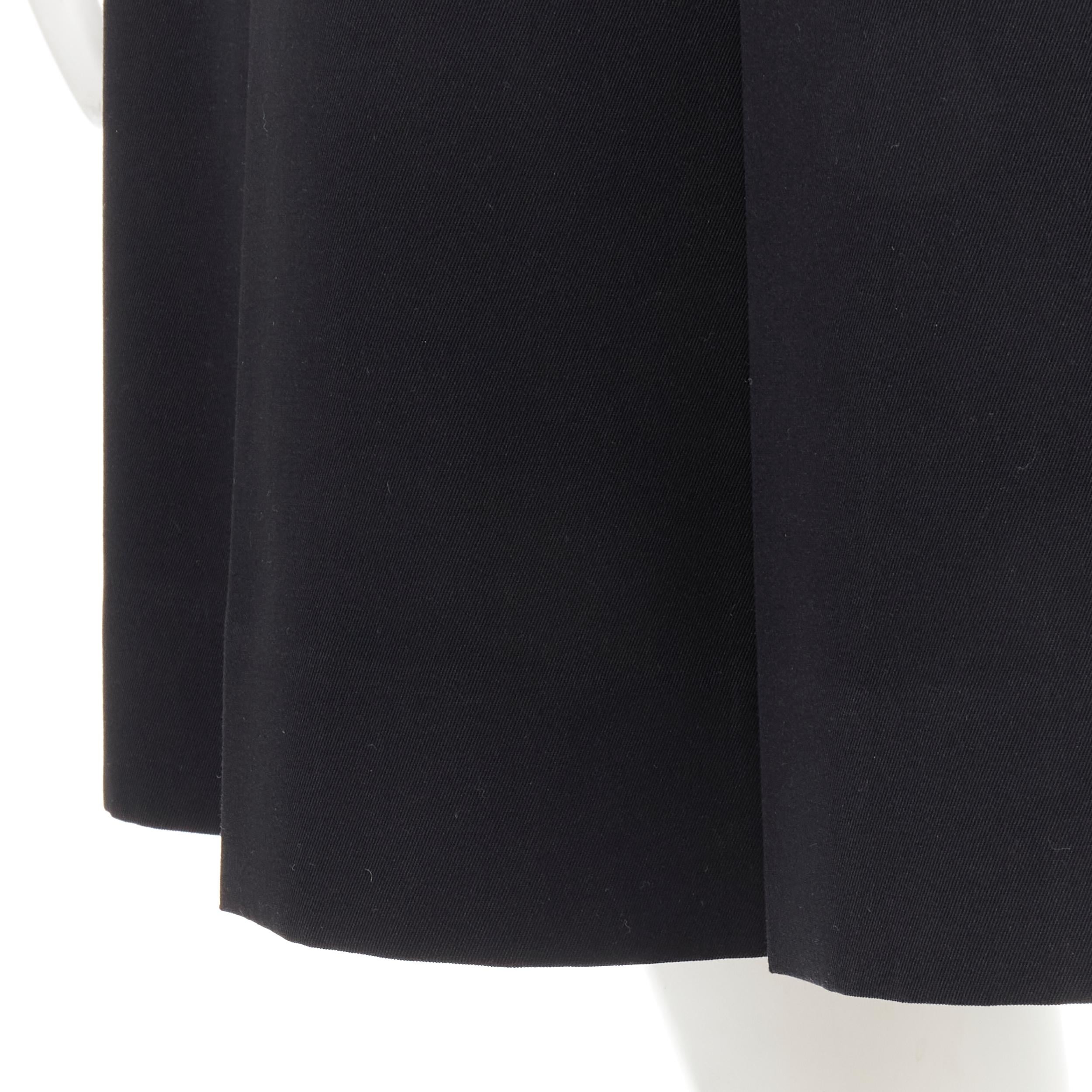 CHANEL Vintage black polyester box pleat mini skirt FR42 L 2