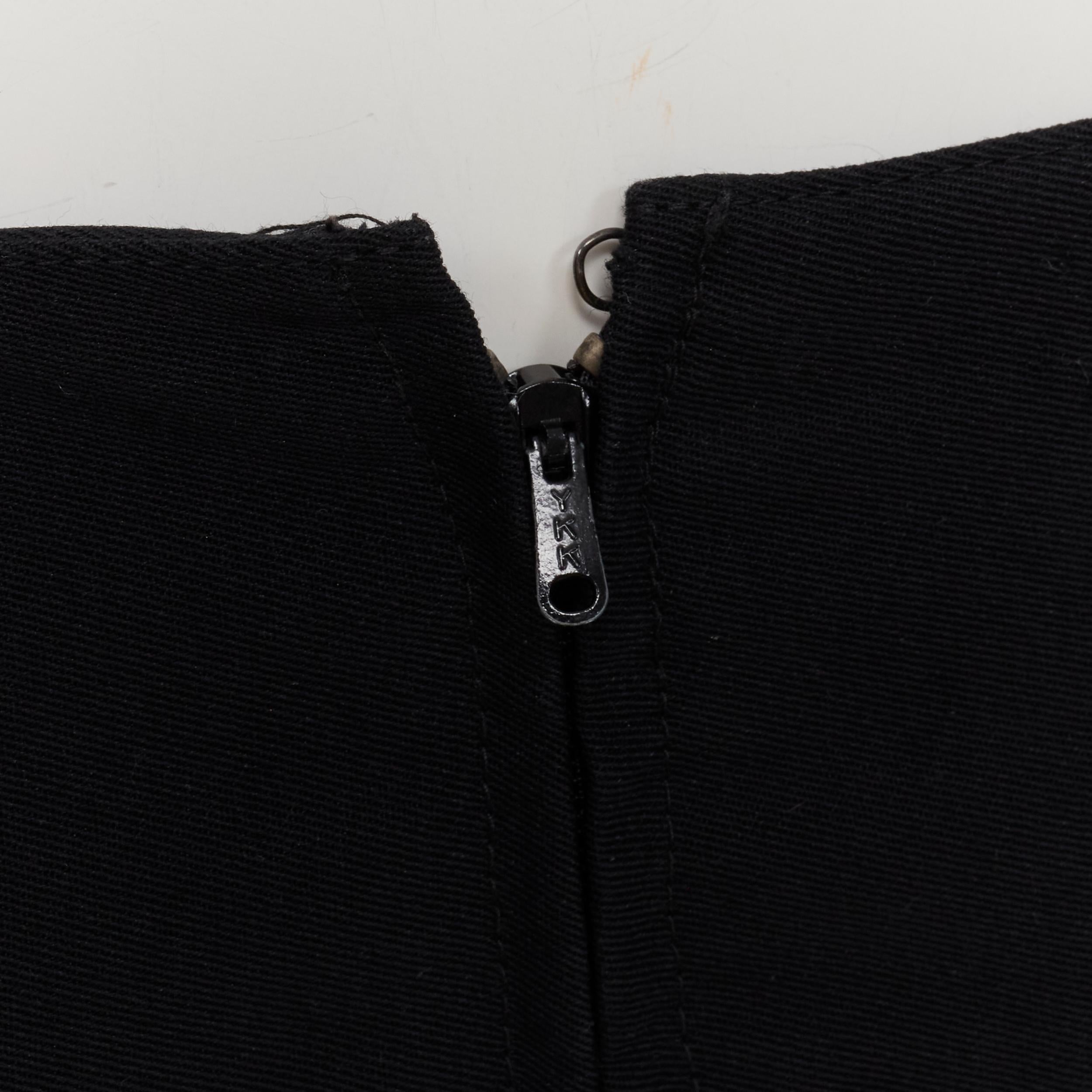 CHANEL Vintage black polyester box pleat mini skirt FR42 L 3