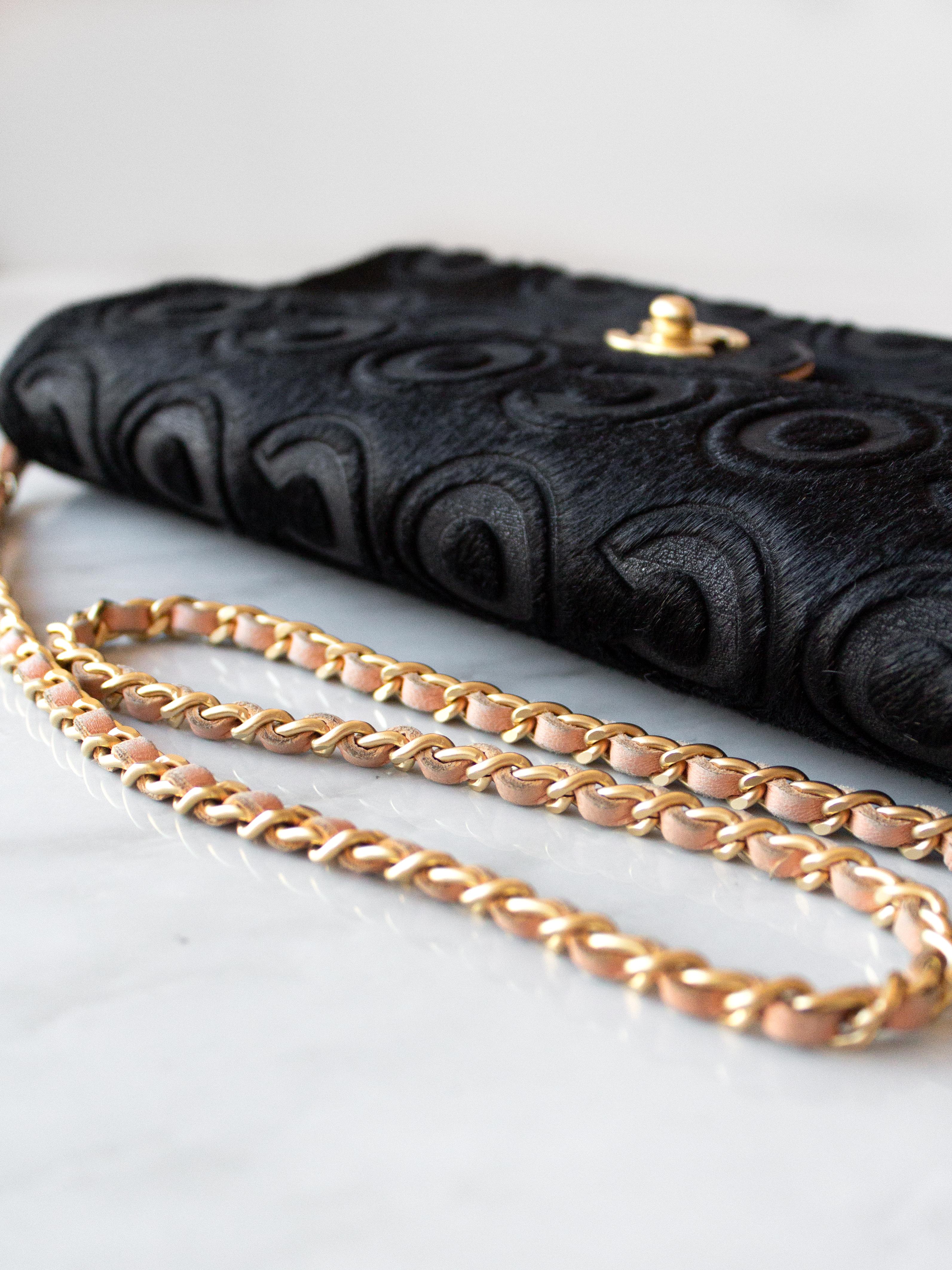 Chanel Vintage Coco Gold CC Turnlock sac à rabat est-ouest en vente 7