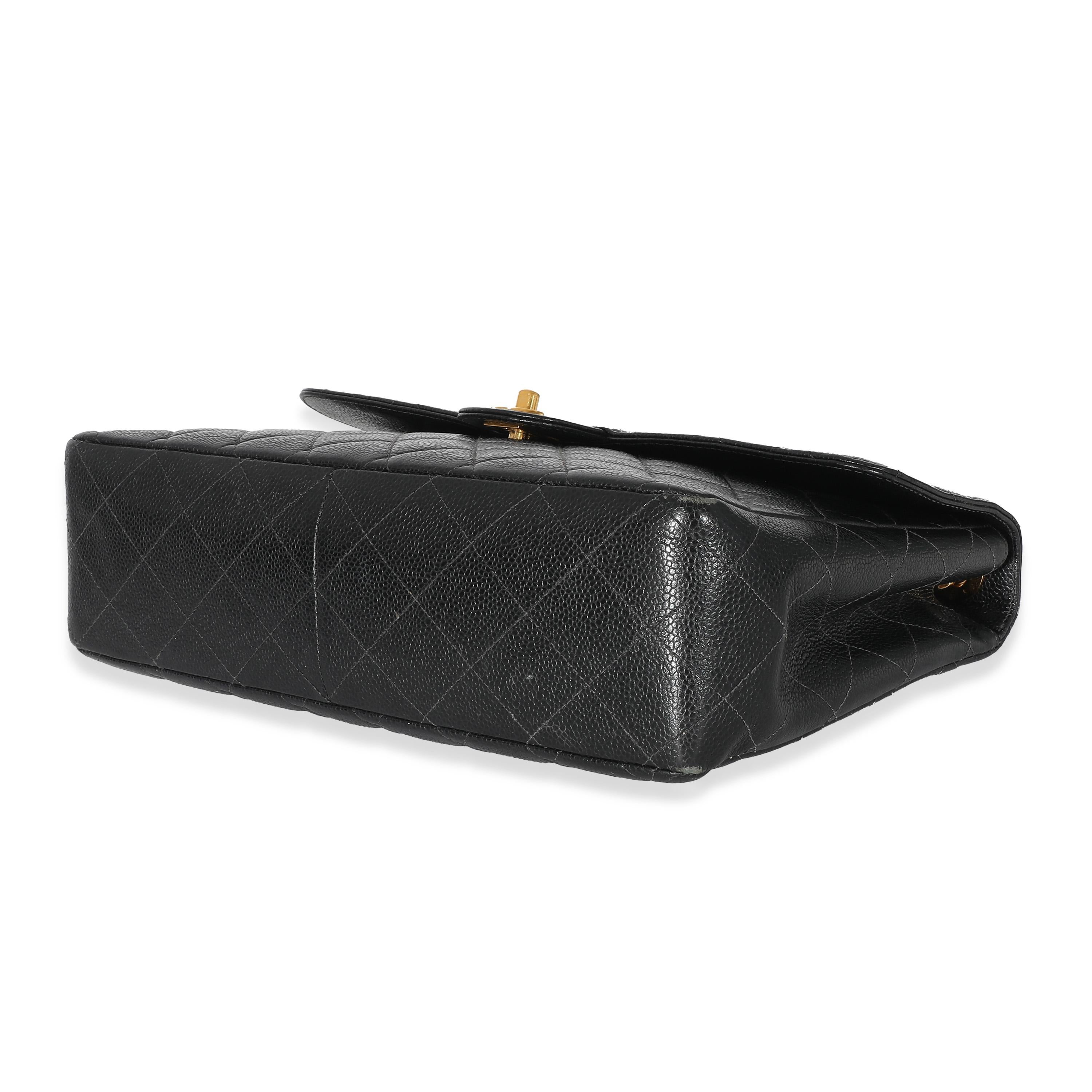 Chanel Vintage Black Quilted Caviar Jumbo Single Flap Bag 1