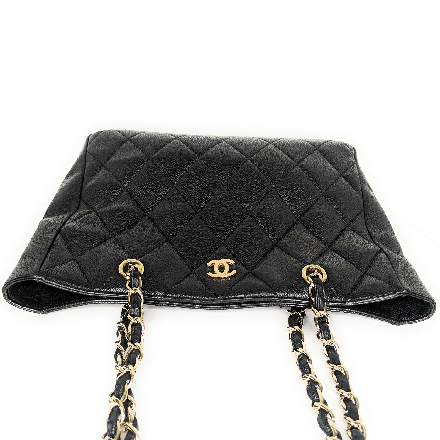 Chanel Vintage Black Quilted Caviar Timeless Tote 2