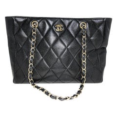 Chanel Vintage Black Quilted Caviar Timeless Tote