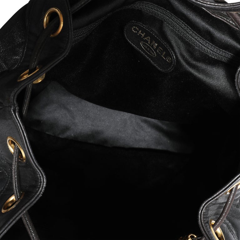 Chanel Vintage Black Quilted Lambskin Backpack 1