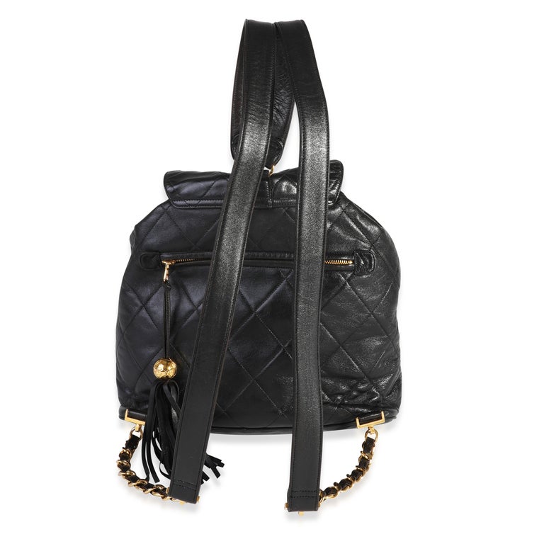 Chanel Vintage Black Quilted Lambskin Backpack 3