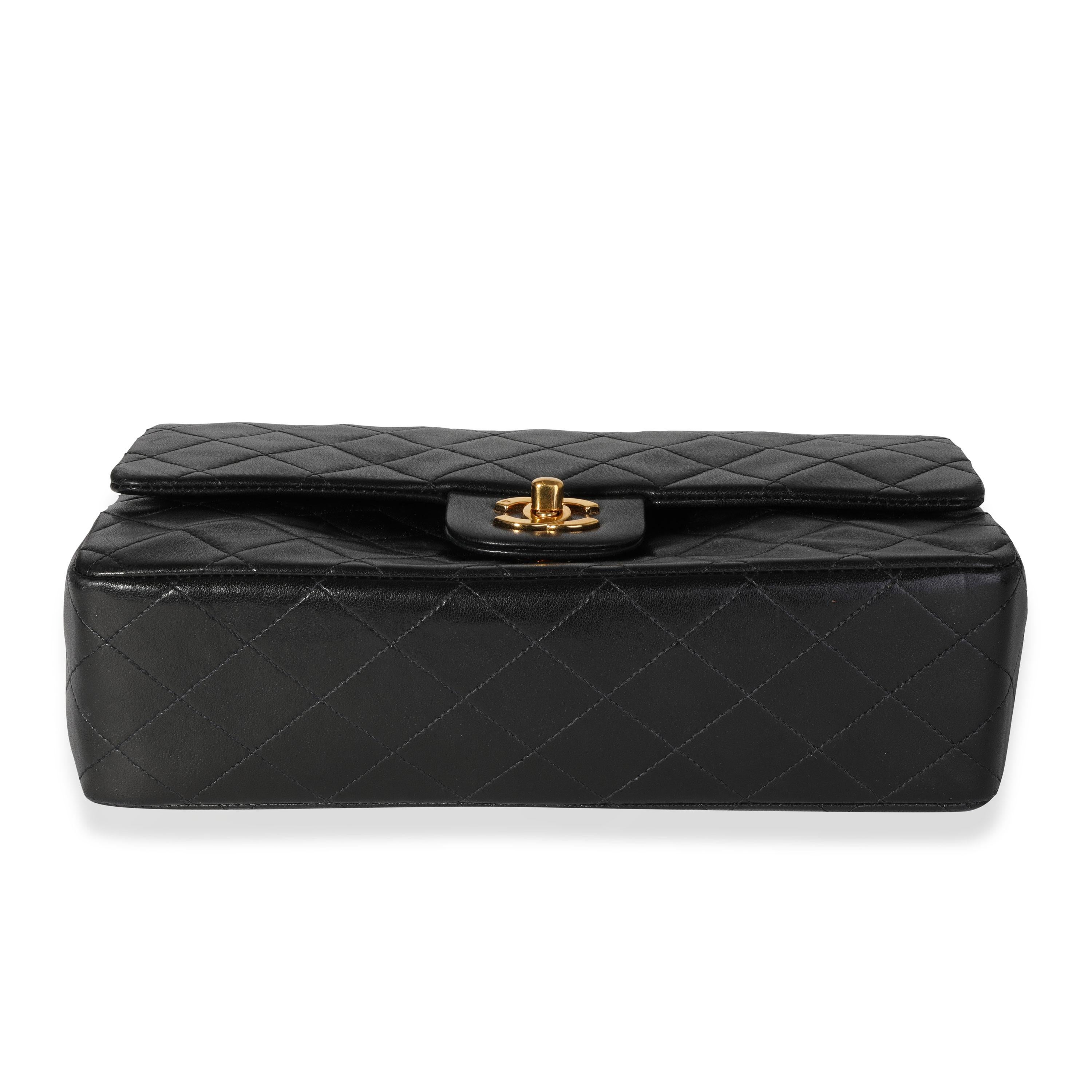 Chanel Vintage Black Quilted Lambskin Classic Medium Double Flap 3