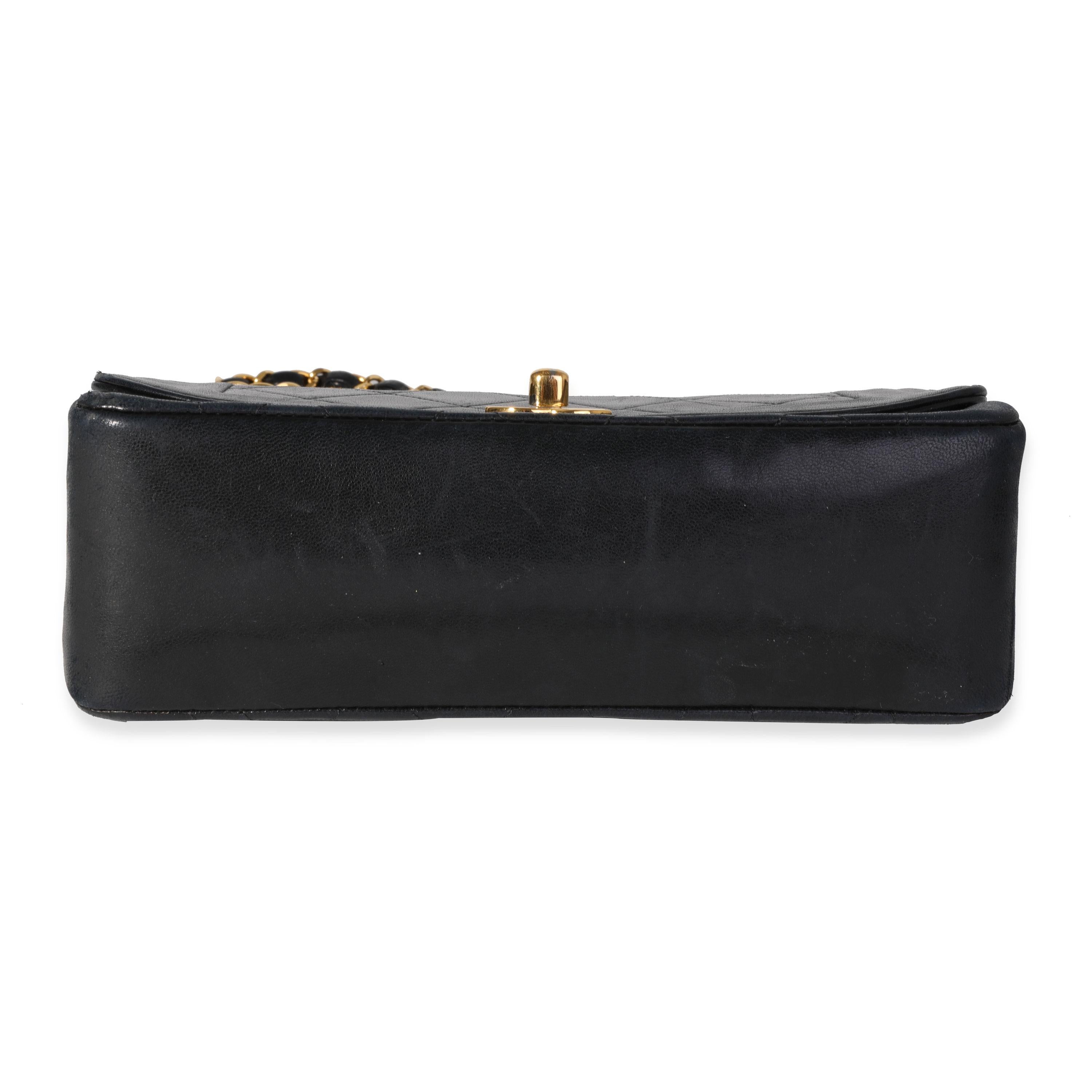 Chanel Vintage Black Quilted Lambskin Diana Bag 1