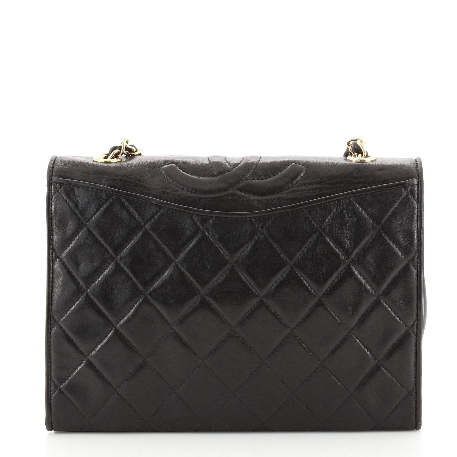 Chanel Vintage Black Quilted Lambskin Leather CC Full Medium Flap Bag


67997MSC