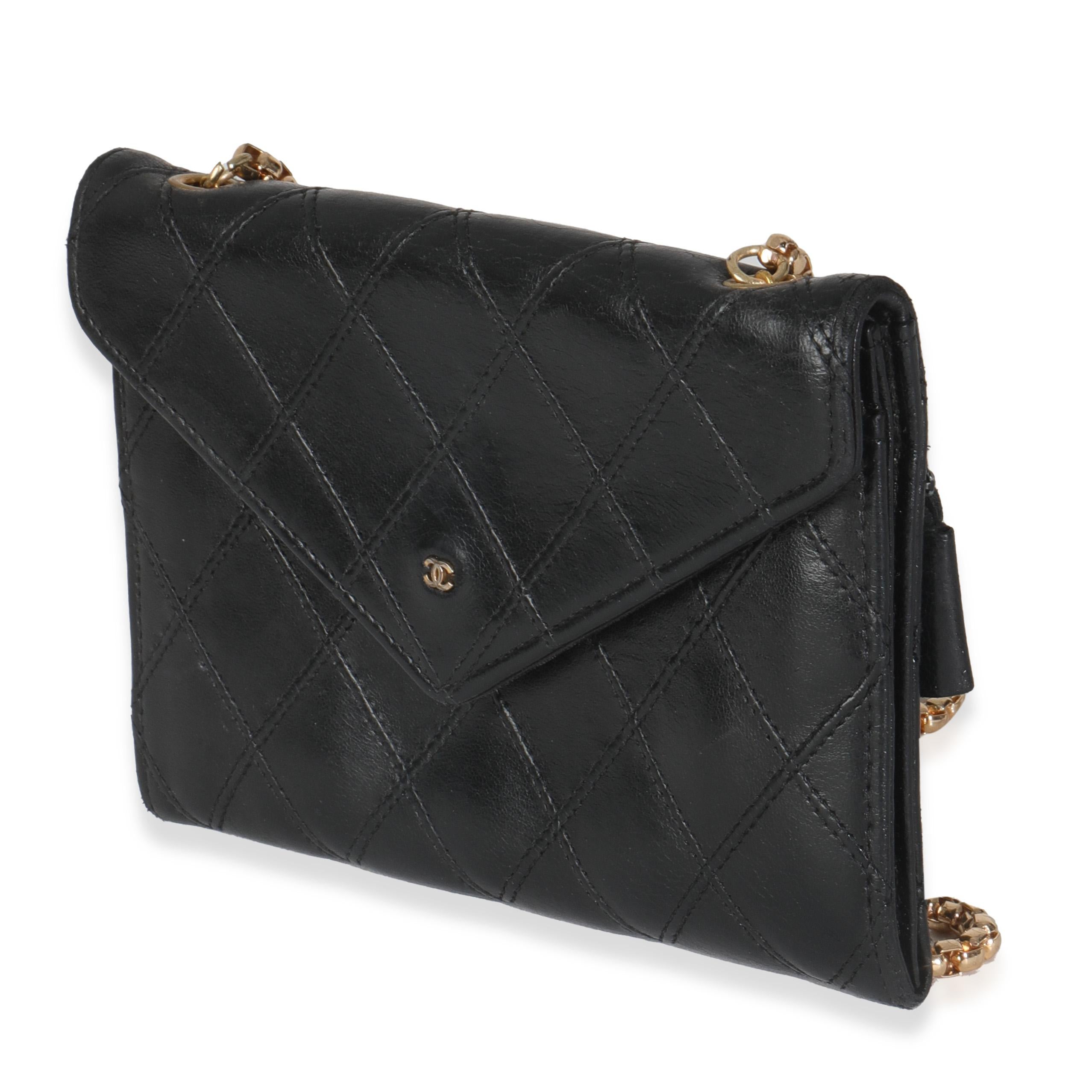 Chanel Vintage Black Quilted Lambskin Mini CC Clutch Bon état - En vente à New York, NY