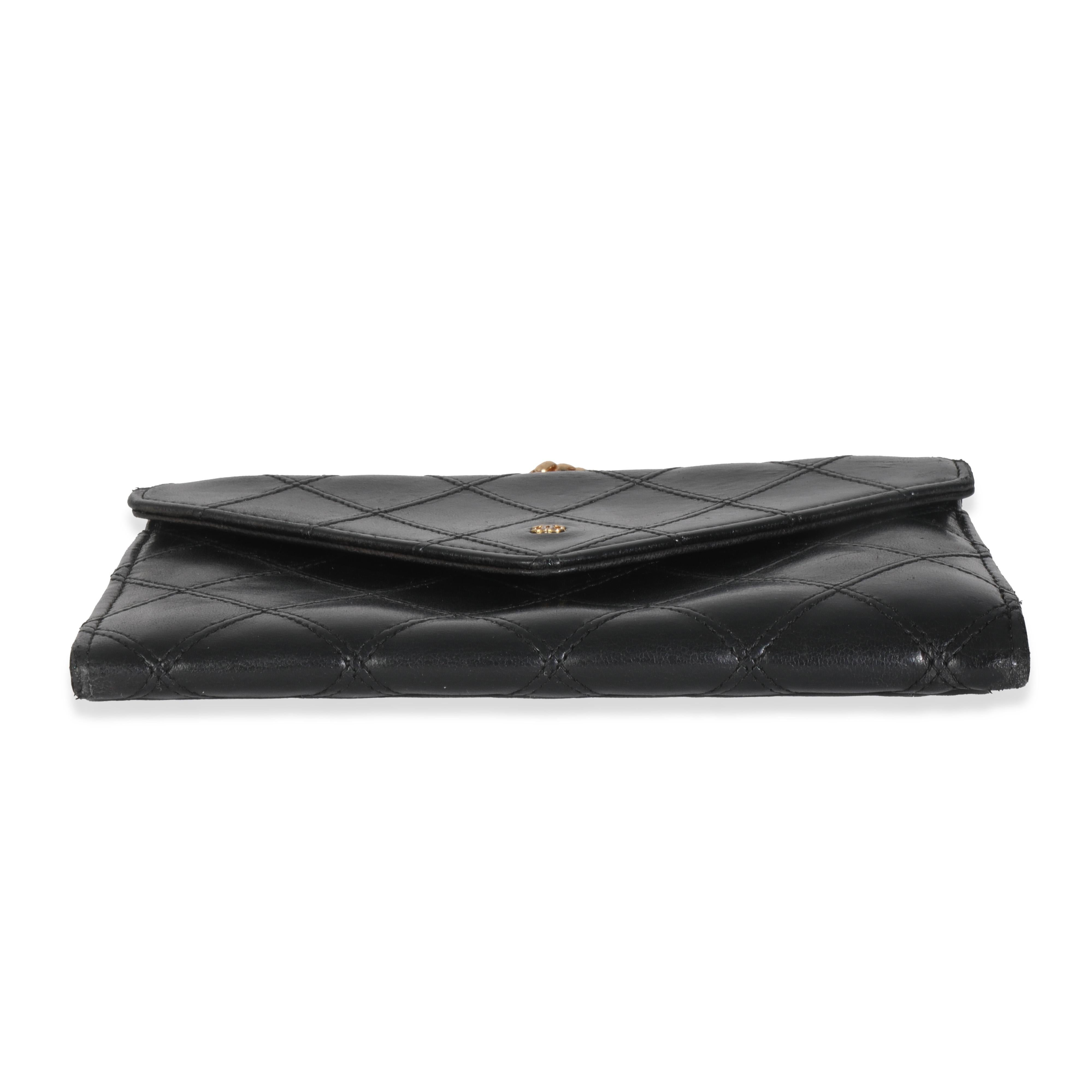 Chanel Vintage Black Quilted Lambskin Mini CC Clutch en vente 3