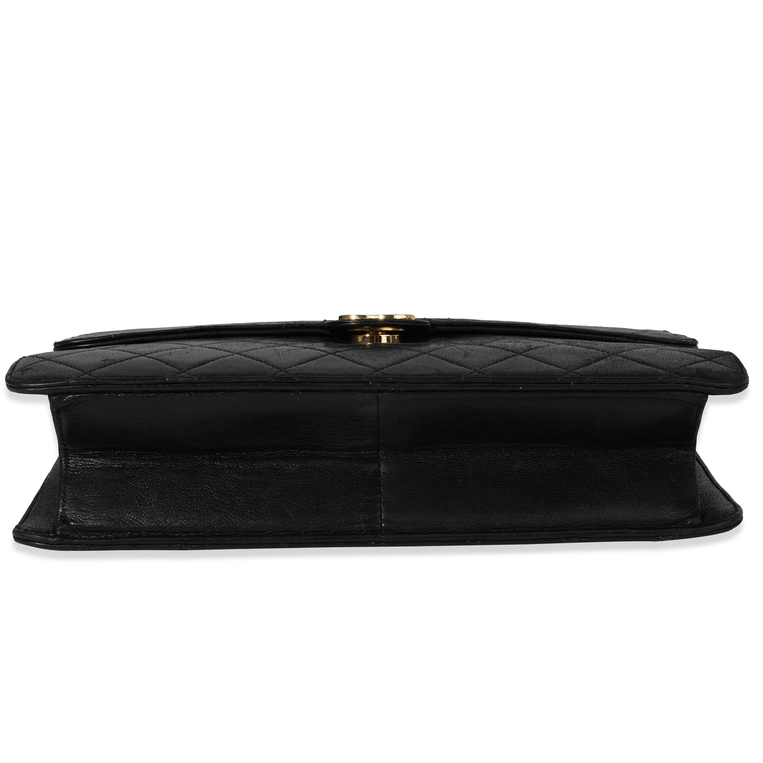 Chanel Vintage Black Quilted Lambskin Single Flap Bag 3