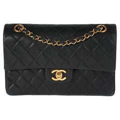 Chanel Vintage Black Quilted Lambskin Small Classic Double Flap Bag
