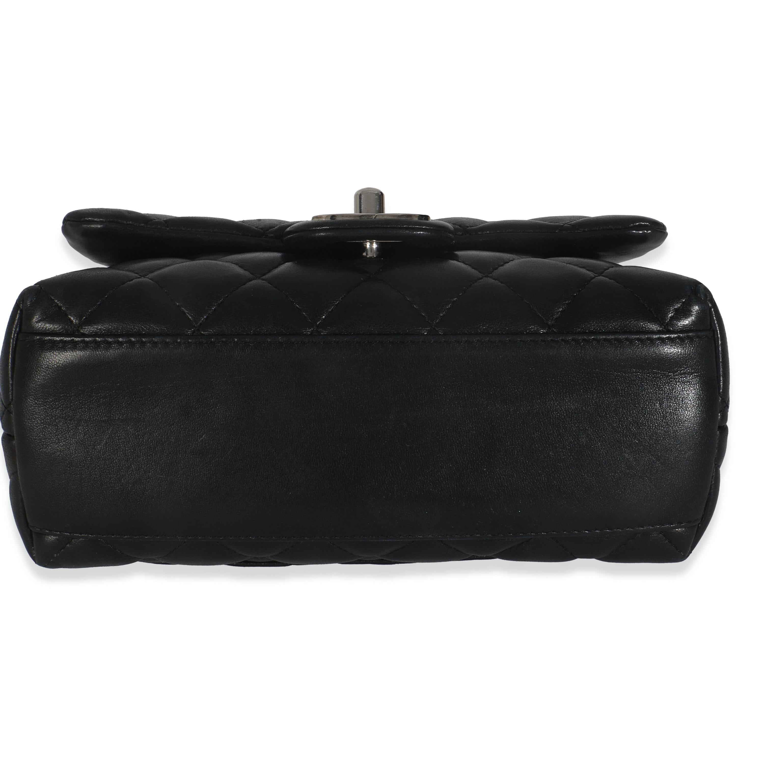 Chanel Vintage - Petit sac Kelly à rabat en cuir d'agneau matelassé noir en vente 3