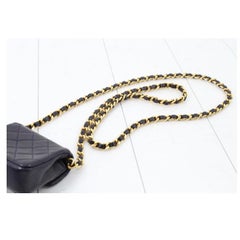 Chanel Vintage Black Quilted Leather Micro Mini Matelasse Flap Shoulder Bag