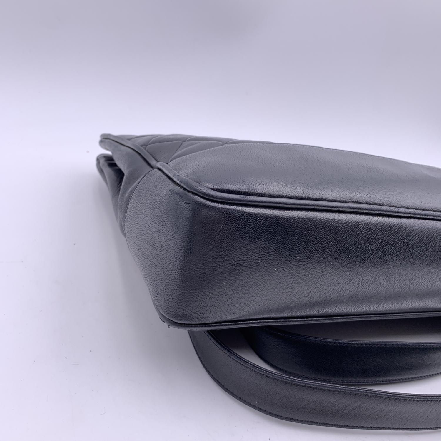 Chanel Vintage Black Quilted Leather Shoulder Bag Tote 7