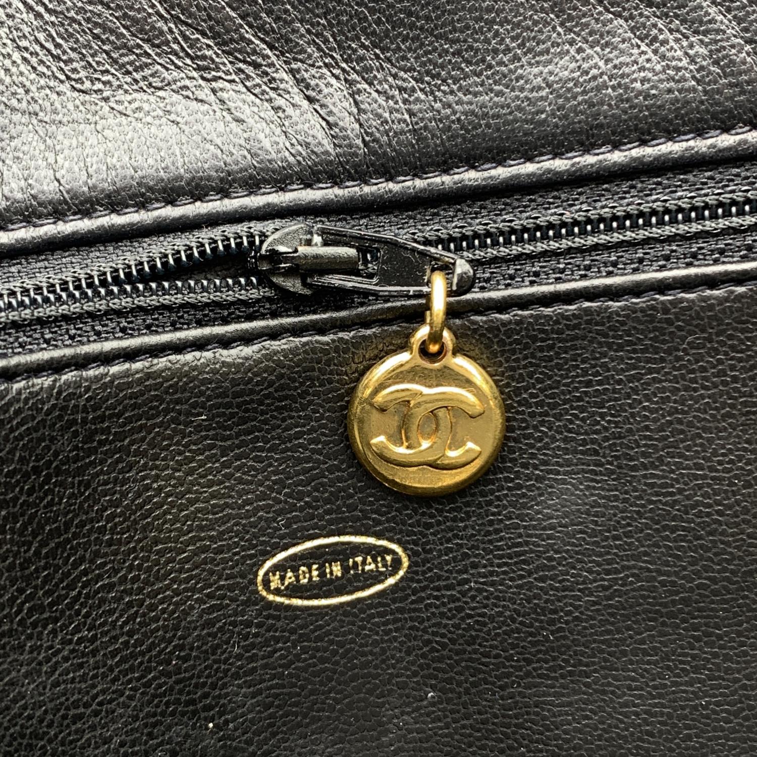 Chanel Vintage Black Quilted Leather Shoulder Bag Tote 8