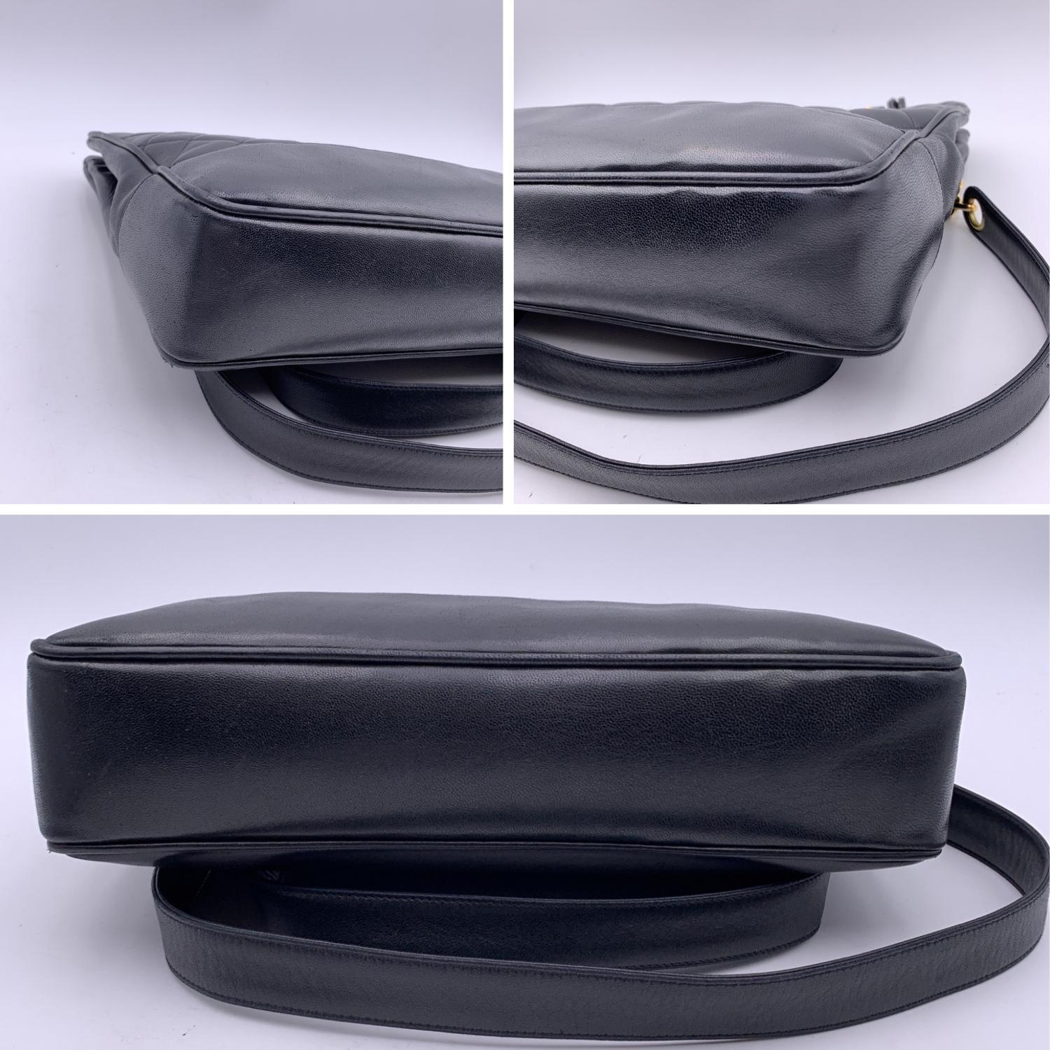 Chanel Vintage Black Quilted Leather Shoulder Bag Tote 2