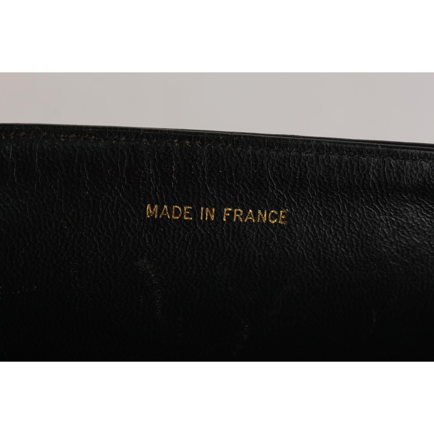 Chanel Vintage Black Quilted Leather Shoulder Bag with Contrast Trim 11