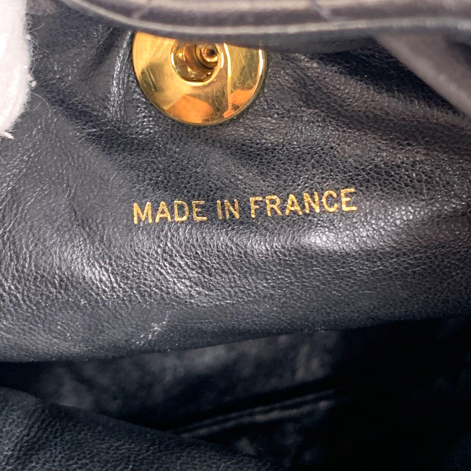 Chanel Vintage Black Quilted Leather Small Backpack Shoulder Bag 10