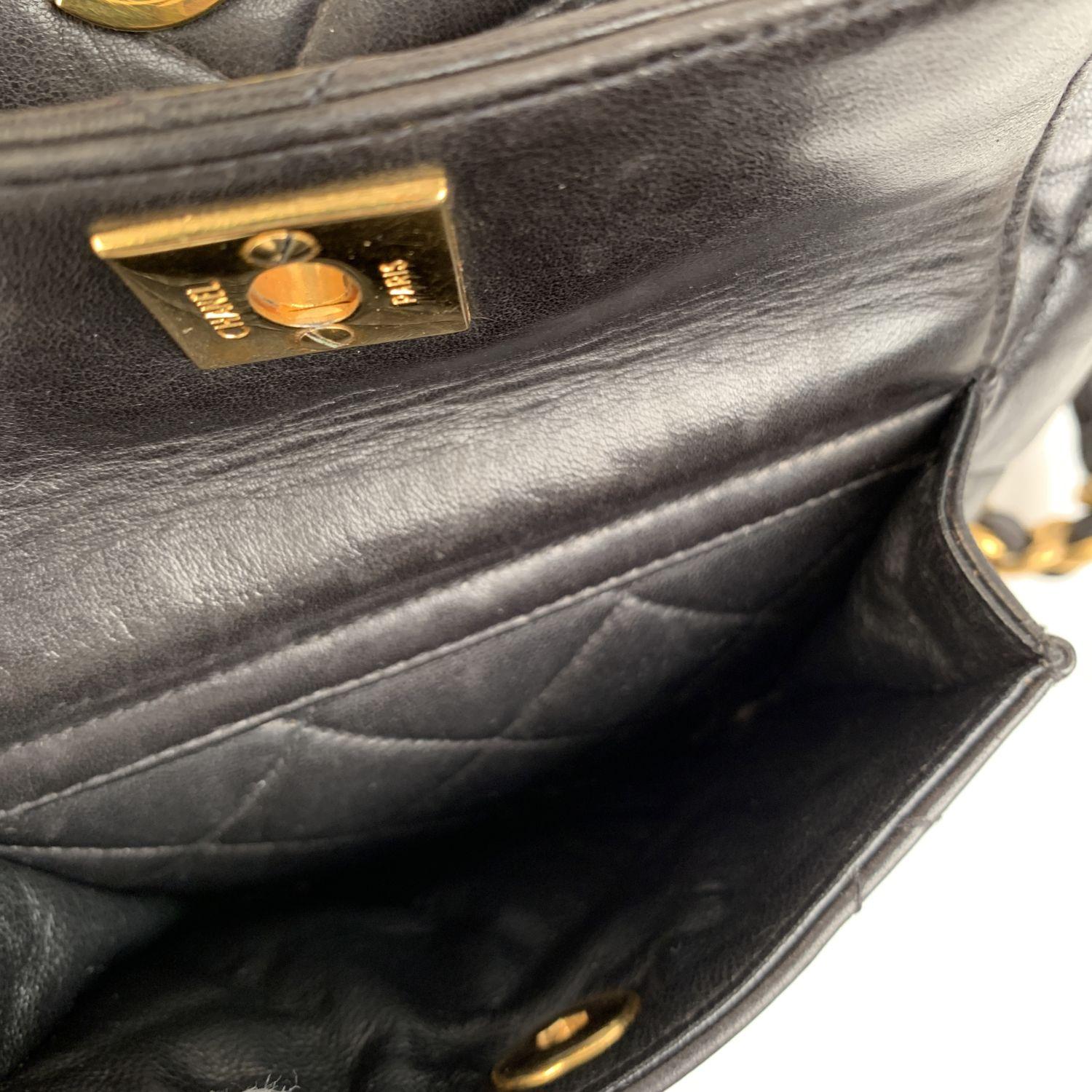 Chanel Vintage Black Quilted Leather Small Backpack Shoulder Bag 13
