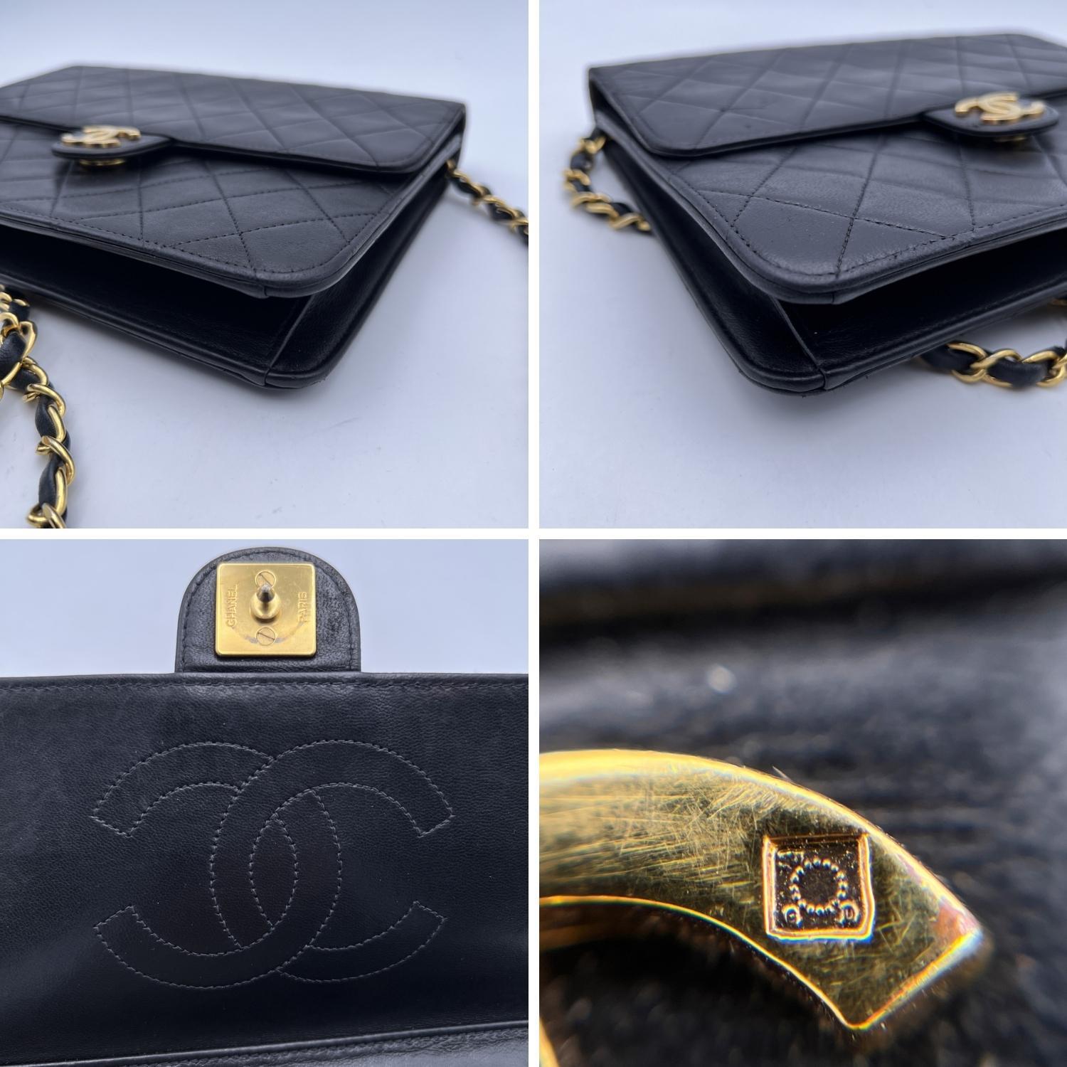 Chanel Vintage Black Quilted Leather Timeless Mini Shoulder Bag In Excellent Condition In Rome, Rome