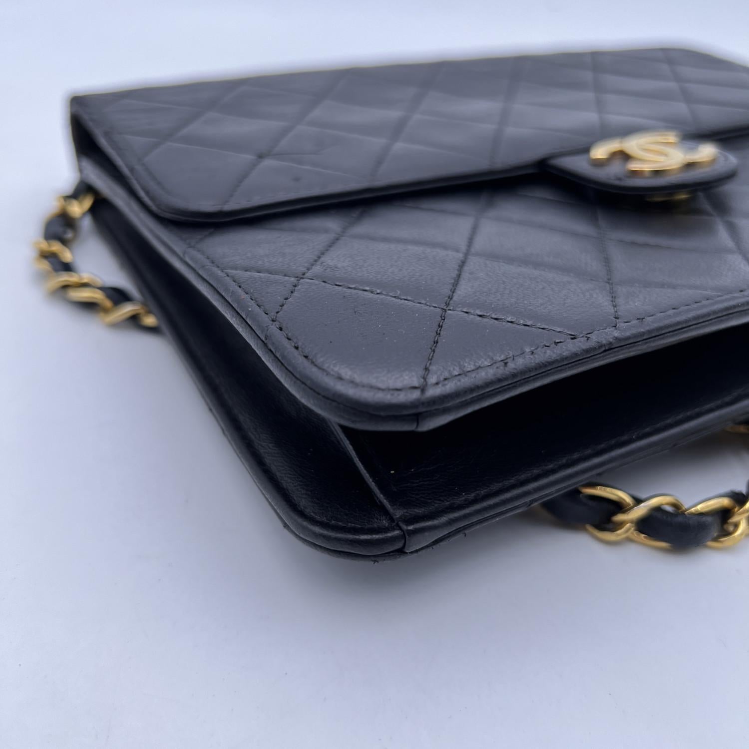 Chanel Vintage Black Quilted Leather Timeless Mini Shoulder Bag 1