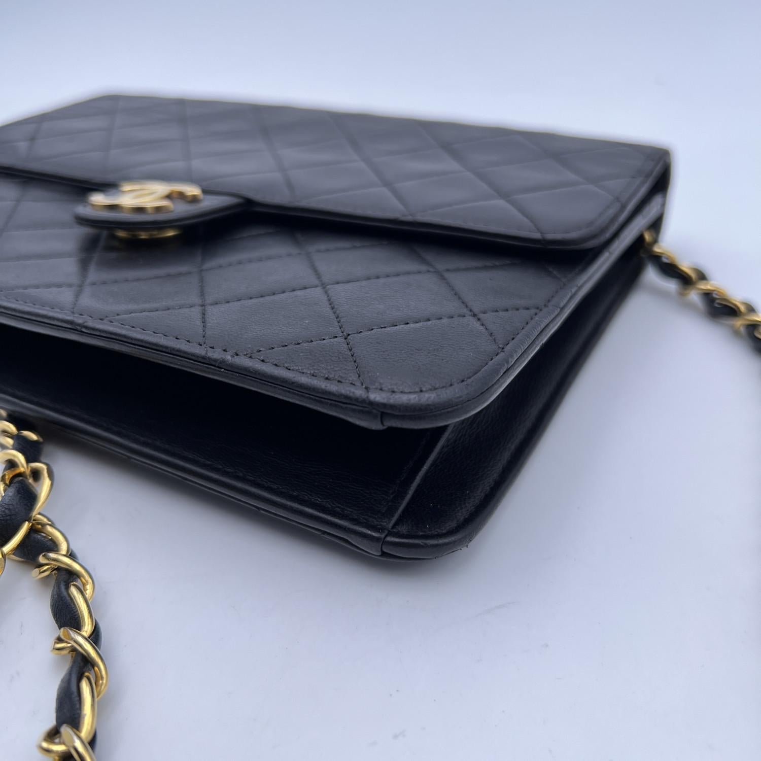 Chanel Vintage Black Quilted Leather Timeless Mini Shoulder Bag 2