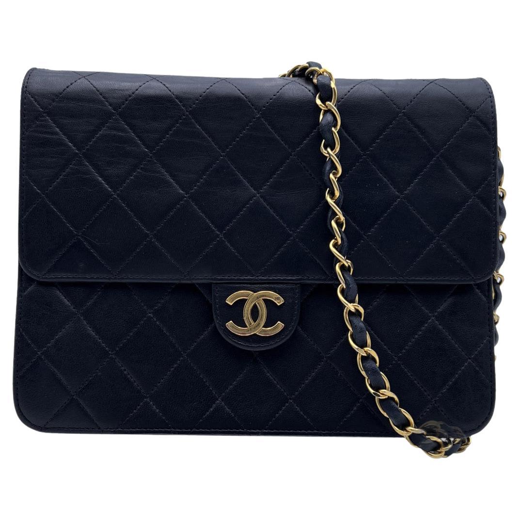 Chanel Vintage Black Quilted Leather Timeless Mini Shoulder Bag