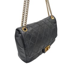 Chanel Vintage Black Quilted Paris-Bombay Cosmos Flap Bag