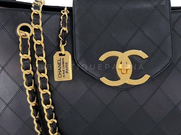 Chanel Vintage Black Quilted Supermodel XL Weekender Tote Bag 24k GHW 66368  For Sale at 1stDibs