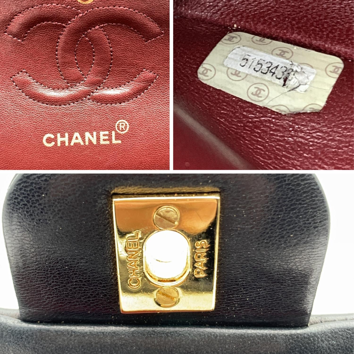 Chanel Vintage noir matelassé Timeless Classic Small 2.55 Bag 23 cm Excellent état - En vente à Rome, Rome