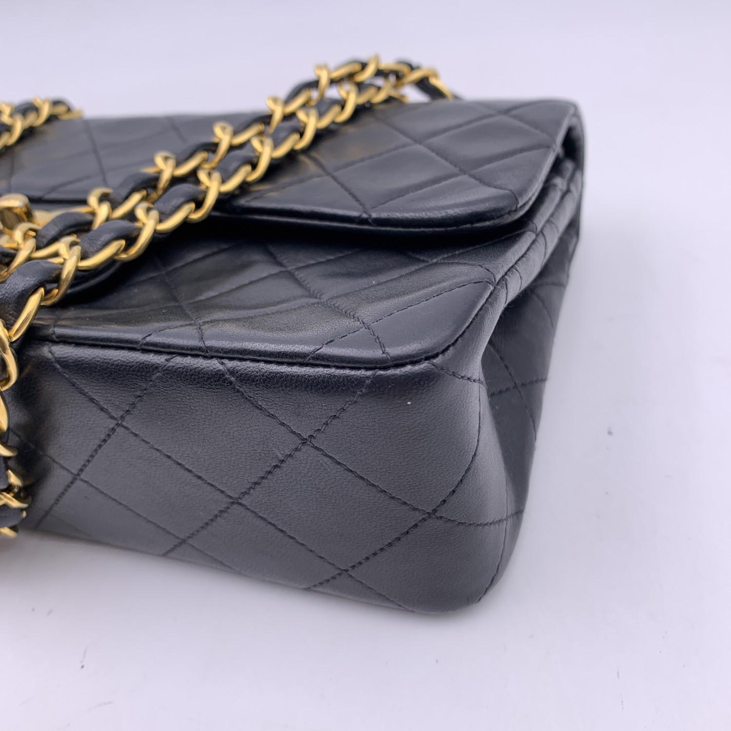 Chanel Vintage Black Quilted Timeless Classic Small 2.55 Bag 23 cm For Sale 4