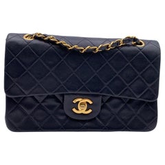 Chanel Vintage Black Quilted Timeless Classic Small 2.55 Bag 23 cm