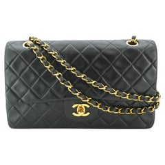 Chanel Vintage Black Quilted Timeless Classic 2.55 Shoulder Bag 25 cm