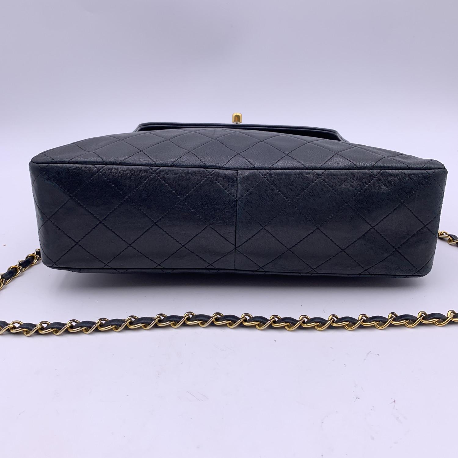 Chanel Vintage Black Quilted Trapeze Flap Shoulder Bag with Wallet 7