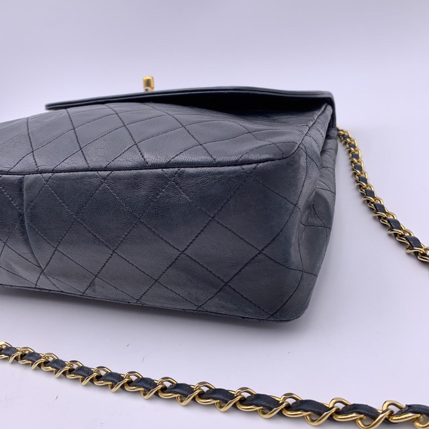 Chanel Vintage Black Quilted Trapeze Flap Shoulder Bag with Wallet 8