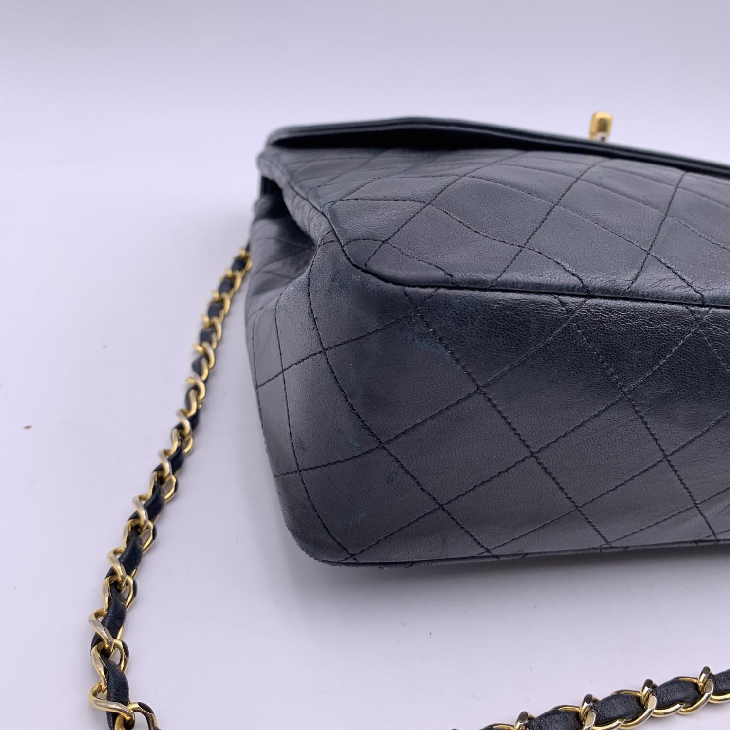 Chanel Vintage Black Quilted Trapeze Flap Shoulder Bag with Wallet 9
