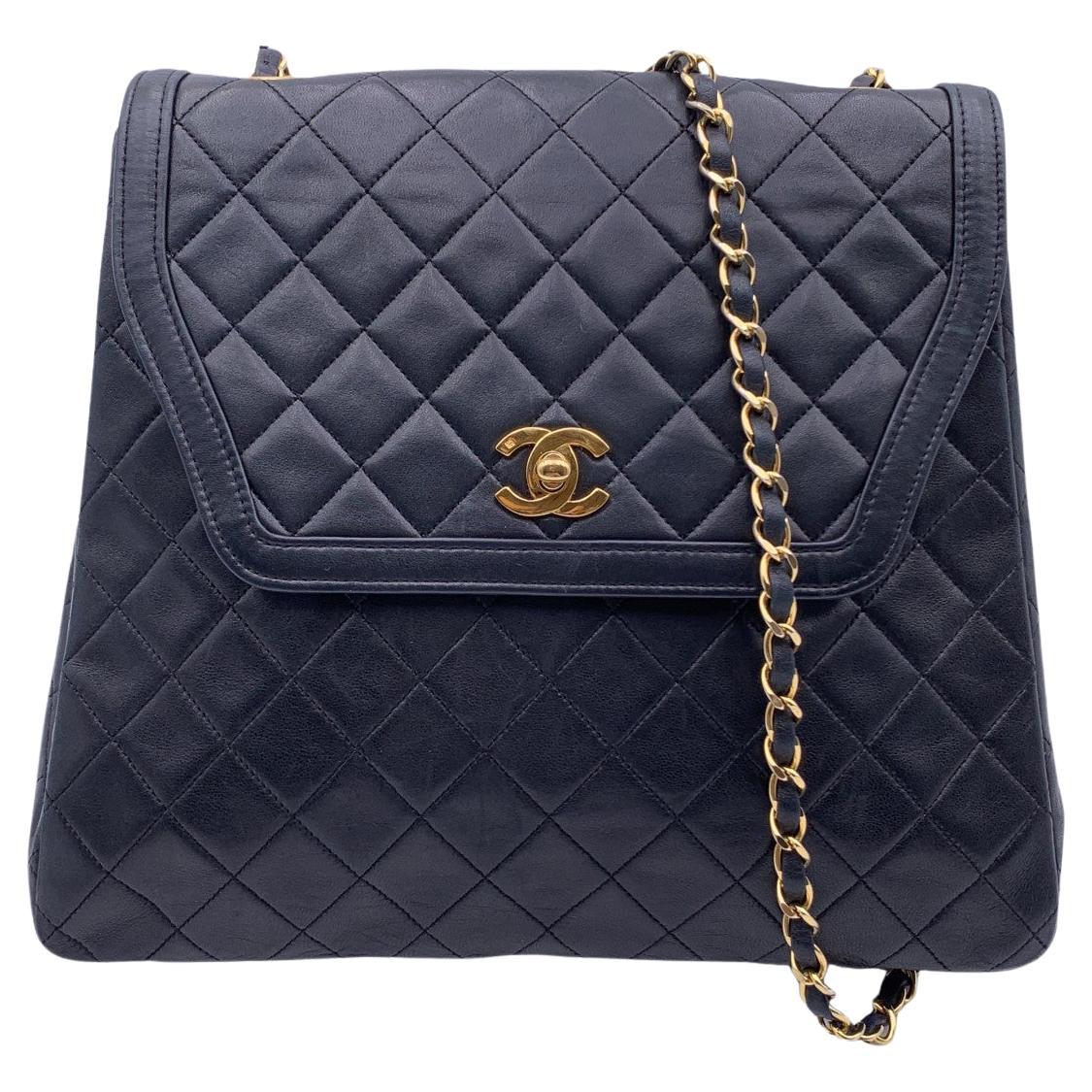 Chanel Vintage Black Quilted Lambskin CC Trapezoid Flap Gold Hardware,  1989-1991 Available For Immediate Sale At Sotheby's