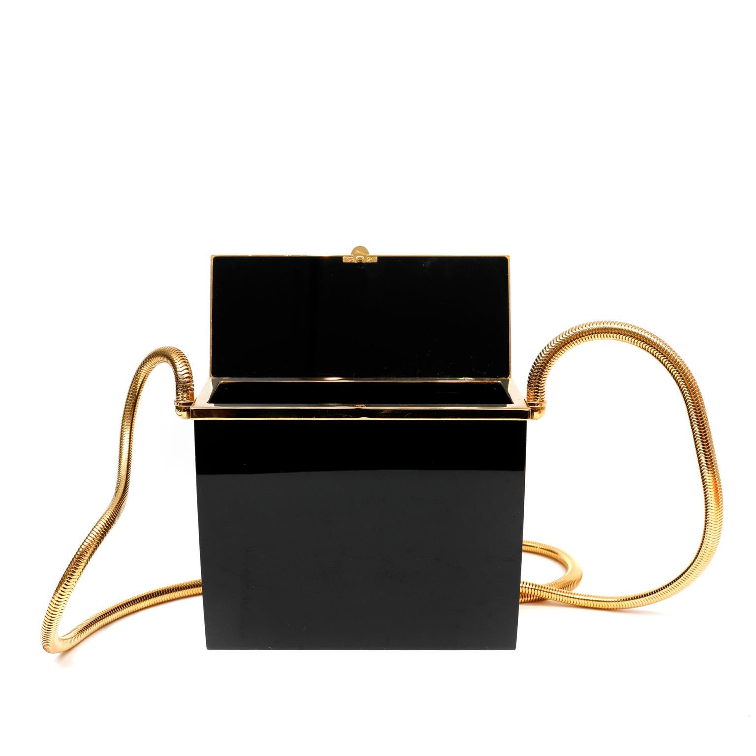 Women's Chanel Vintage Black Resin Evening Bag  For Sale