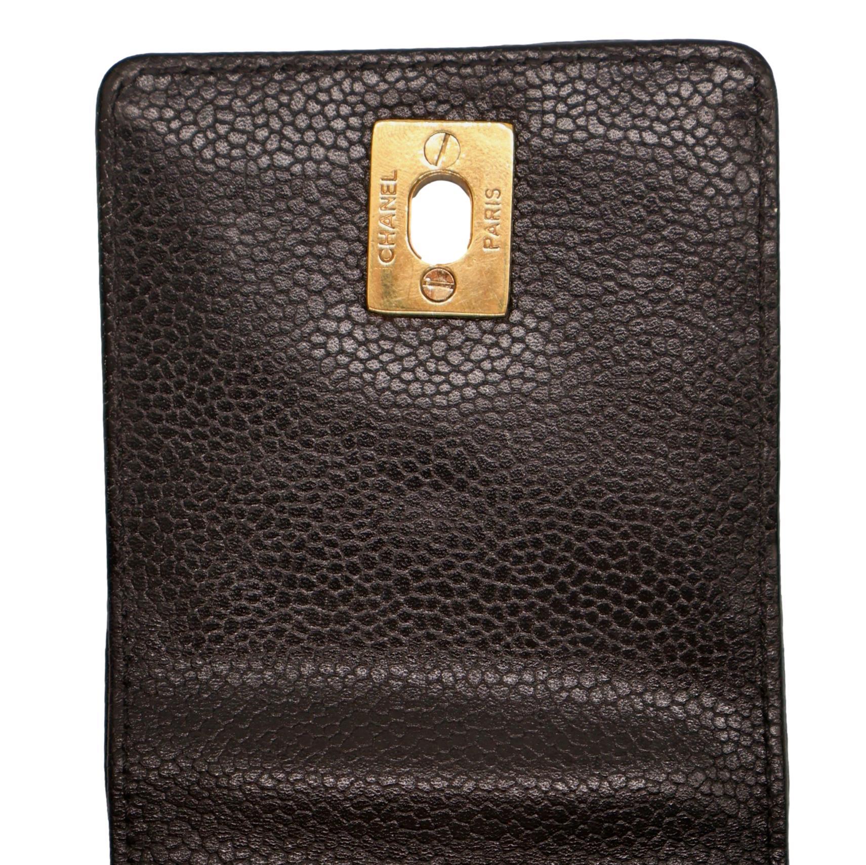 Chanel Vintage Black Reverse Quilted Caviar Leather Shoulder Bag, 1996 - 1997. 3